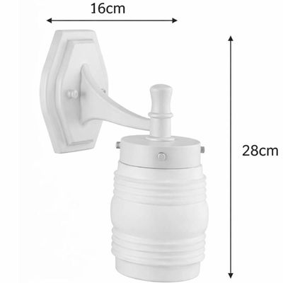 Arandela de Parede Jardins com Globo Timoneiro Leitoso 16x28cm Branco Bivolt E27 Dital
