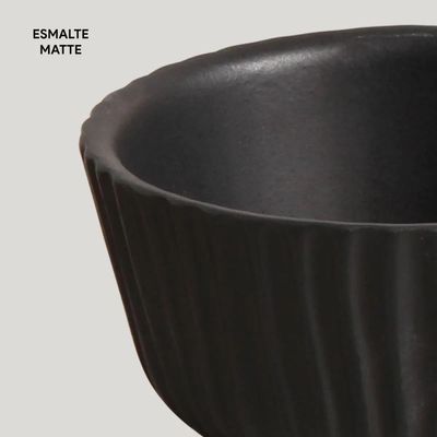 Ramequim Shimeji 170ml Cerâmica Preto Matte 9x5cm Sushi Porto Brasil Restaurante Japonês