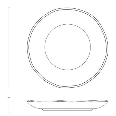 Jogo 6 Pratos Rasos Stoneware Exótica 26,5cm Porto Brasil Mesa Posta Branco Verde
