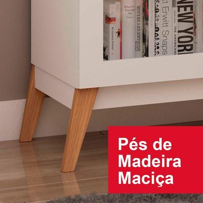 Cristaleira Malta 1 Porta Vidro 40x37x158 cm Branco Genialflex