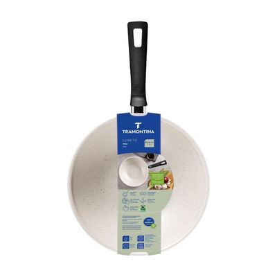 Wok Tramontina Loreto em Alumínio Antiaderente Starflon 24 cm 2,2 L Bege