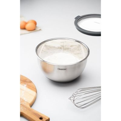 Bowl Tramontina Cucina em Aço Inox com Tampa Plástica 22 cm 3 Litros