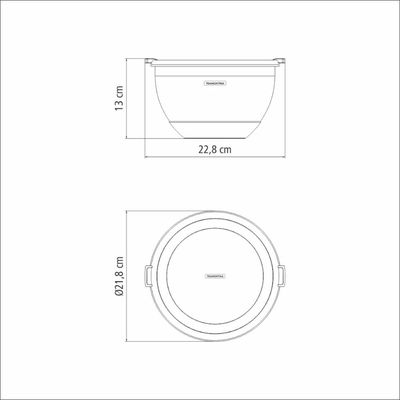 Bowl Tramontina Cucina em Aço Inox com Tampa Plástica 22 cm 3 Litros