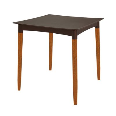 Mesa Tramontina Laura Rattan 70 cm Polipropileno Marrom Pernas Madeira