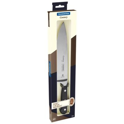 Faca Chef Tramontina Century com Lâmina em Aço Inox e Cabo de Policarbonato e Fibra de Vidro 8" 24011108