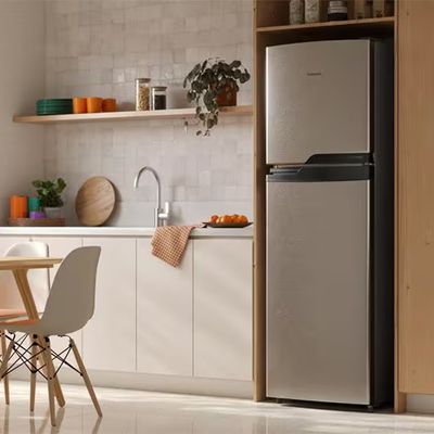 Geladeira TC45S Frost Free Duplex 400L Inox Look Econômica Controle Eletrônico Continental Prata / 110V