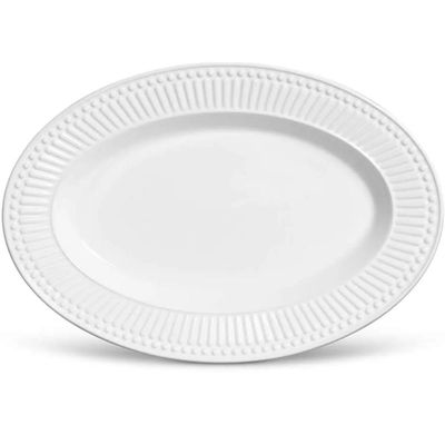 Travessa Oval 36cm Cerâmica Branca Roma Porto Brasil Servir Branco