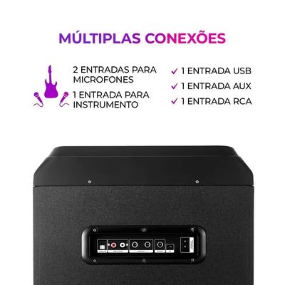 Torre de Som T2W-02 2300W Woofers 10 Bluetooth RGB AIWA n/a / Bivolt