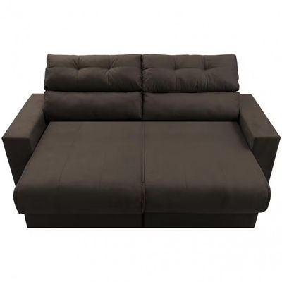 Sofá 3 Lugares Clean Retrátil Reclinável Cama InBox Café