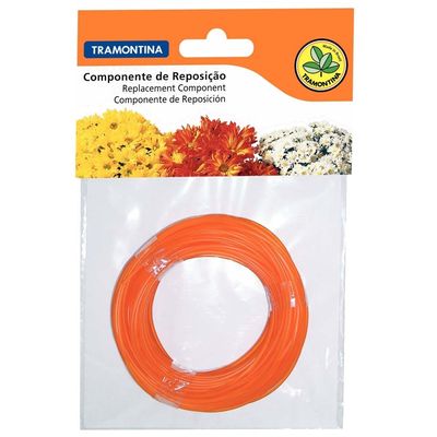 Fio de Nylon 2.4mm 12m para Roçadeiras RE1000 e RC26 Tramontina Laranja