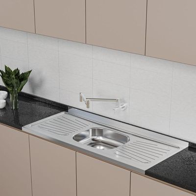 Pia de Apoio Cozinha Tramontina 150x52 cm New Raggi 40 Aço Inox