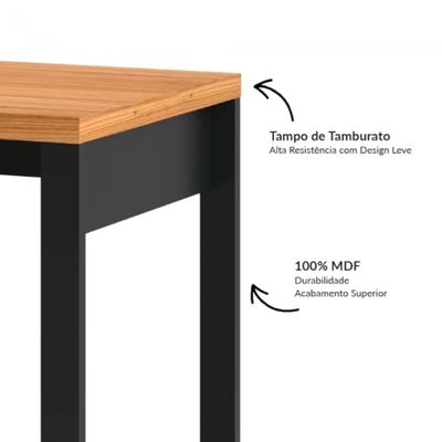 Mesa para Escritório de Canto 135x158 cm em MDF F22 Freijó/Preto Fosco Pradel Dalla Costa