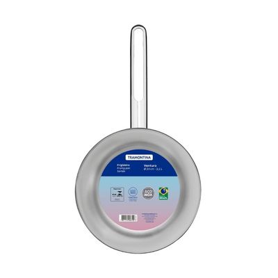 Frigideira Tramontina Ventura em Aço Inox 24 cm 2,1L Fundo Triplo Compatível com Indução