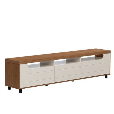 Rack Artely Mercury com 2 Portas e 1 Gaveta, 200 cm de Largura, Ideal para TV de até 75 Madeirado