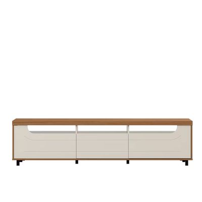Rack Artely Mercury com 2 Portas e 1 Gaveta, 200 cm de Largura, Ideal para TV de até 75 Madeirado