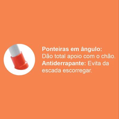 Escada Doméstica 5 Degraus Maxiutil BR Utimil Branco