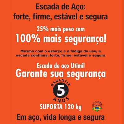 Escada Doméstica 5 Degraus Maxiutil BR Utimil Branco