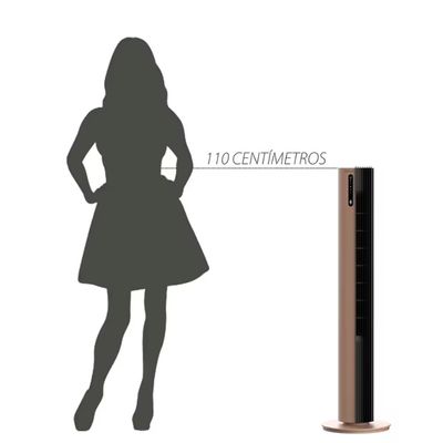 Ventilador de Torre 110cm  Esterilizador com 12 velocidades, Controle Remoto e Timer Spirit Cobre / 220V
