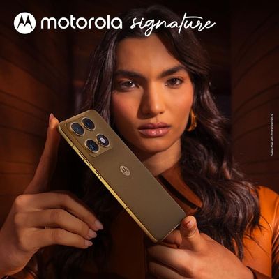Smartphone Motorola Signature 6.8 512GB 5G 165Hz Câmera Tripla 50MP Marrom
