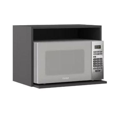 Armário Aéreo Etna 58cm Nicho para Micro-ondas Poliman Grafite
