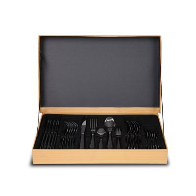 Faqueiro Strauss Flat FQM30F 30 Peças Aço Inox Cabo Decorado Serve 6 Pessoas Euro Home Inox