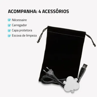 Barbeador Elétrico Mondial Preto Be02 Pr Bivolt