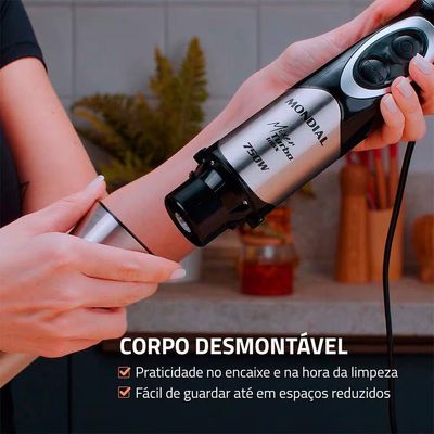 Mixer Turbo Haste Inox M-16-BI 500W Mondial Preto / 220V