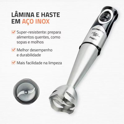 Mixer Turbo Haste Inox M-16-BI 500W Mondial Preto / 220V