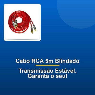 Cabo Rca Profissional Nwt Dupla Blindagem Vermelho 5m