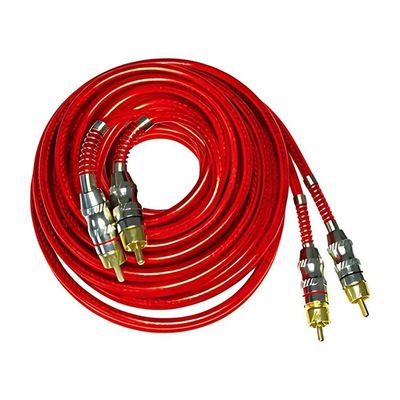 Cabo Rca Profissional Nwt Dupla Blindagem Vermelho 5m