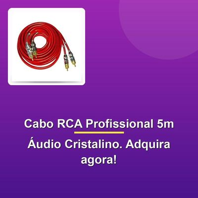 Cabo Rca Profissional Nwt Dupla Blindagem Vermelho 5m