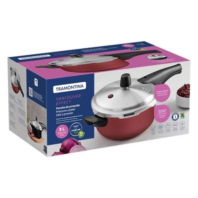 Panela de Pressão Tramontina Vancouver Alumínio Antiaderente Starflon Max Vermelho 20cm 3L