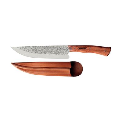 Faca para Carne Tramontina Nômade Aço Inox Cabo Madeira com Bainha de Couro 8"