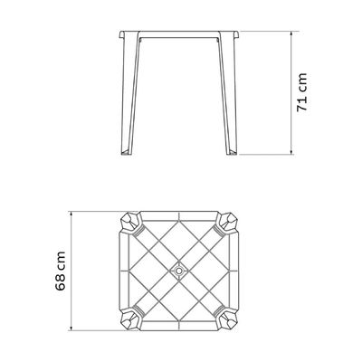 Mesa Tramontina Noronha 68x68x71 cm em Polipropileno Branco
