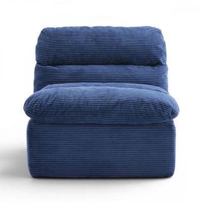 Sofá Compactado Plush 1 Lugar Cazedis Azul Escuro
