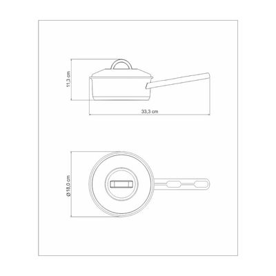 Panela Tramontina Solar em Aço Inox Fundo Triplo com Tampa e Cabo 16 cm 1,4 L