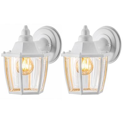 Conjunto 2 Luminárias Arandelas Parede Branca Dital Heritage Clássica Área Externa Interna Muro Branco