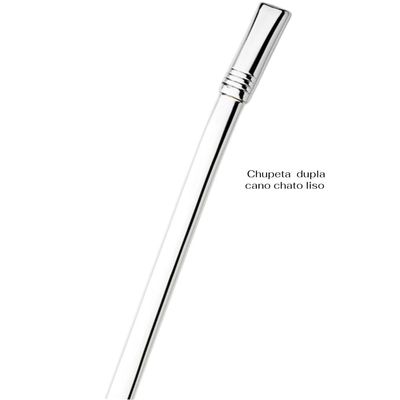 Bomba Inox Desmontável Chata Lisa Chupeta Dupla Bojo Redondo Cano De 8mmx23Cm