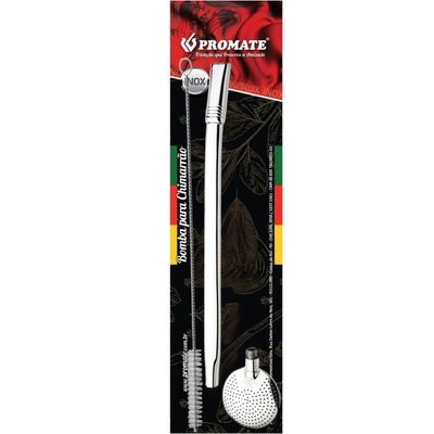 Bomba Inox Desmontável Chata Lisa Chupeta Dupla Bojo Redondo Cano De 8mmx23Cm