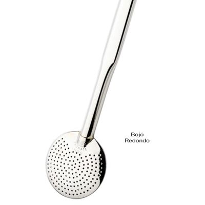 Bomba Inox Chata Com Botão Tubo Chupeta Dupla Bojo Redondo Cano De 8mmx22Cm