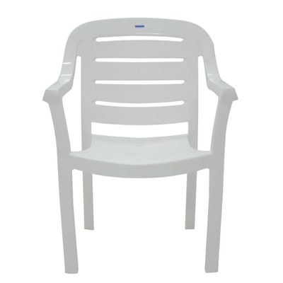 Cadeira Tramontina Miami Branco com Braços Encosto Horizontal em Polipropileno