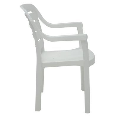 Cadeira Tramontina Miami Branco com Braços Encosto Horizontal em Polipropileno