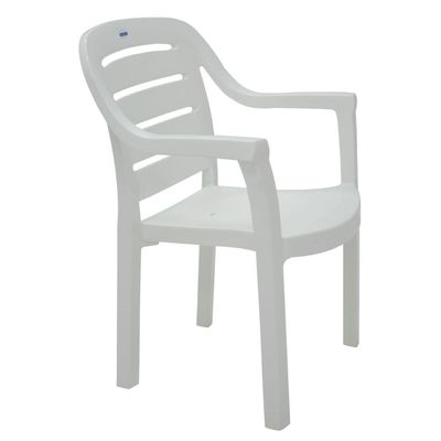 Cadeira Tramontina Miami Branco com Braços Encosto Horizontal em Polipropileno