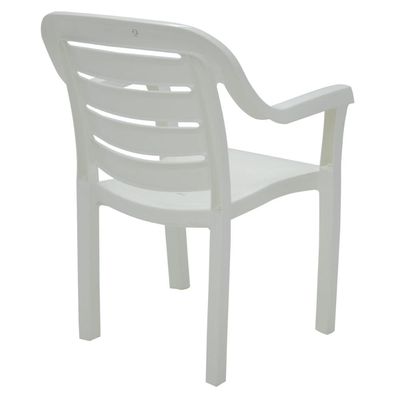 Cadeira Tramontina Miami Branco com Braços Encosto Horizontal em Polipropileno