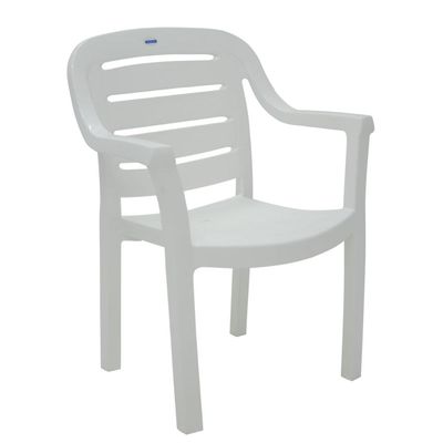 Cadeira Tramontina Miami Branco com Braços Encosto Horizontal em Polipropileno