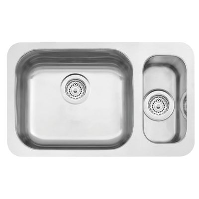 Cuba Tramontina Isis Plus 1.5C 40 BL em Aço Inox Acetinado 58 x 34 cm com Válvulas