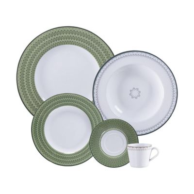 Aparelho de Jantar Tramontina Zenith em Porcelana Decorada 20 Peças