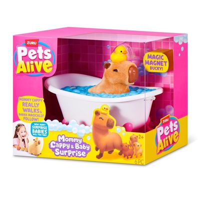Pelúcia Pets Alive Mamãe e Bebê Capivara Surpresa