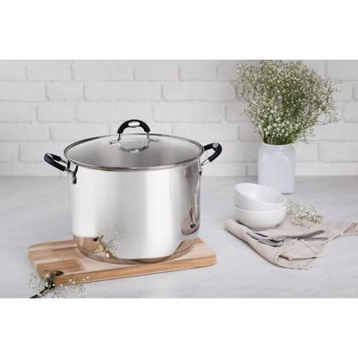 Caldeirão Tramontina Astro Aço Inox Tampa de Vidro 30 cm 20,8 Litros