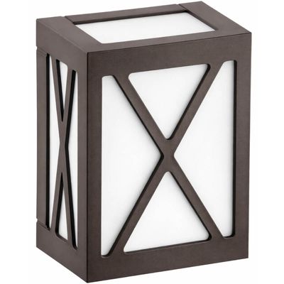 Luminária Arandela Grade X Termoplástico Lente Leitosa Marrom Onix E27 Dital